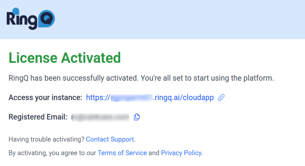 RingQ license activated.